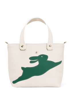 'En L'Air le Sac Lièvre' Nappa Leather Handbag Cream & Gold