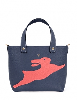 'En L'Air le Sac Lièvre' Sac Cabas Cuir Nappa Crème & Or