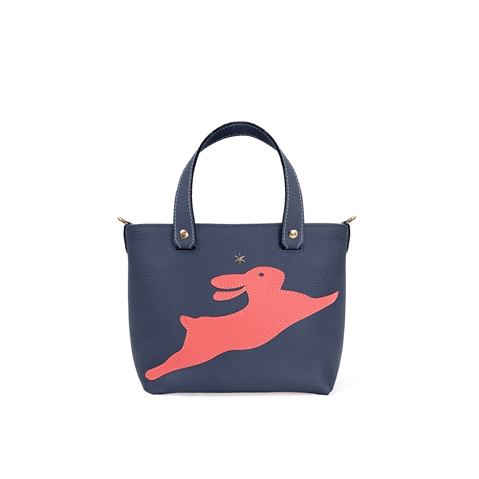 'En L'Air le Sac Lièvre' Sac Cabas Cuir Nappa Crème & Or