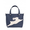 'En L'Air le Sac Lièvre' Nappa Leather Handbag Navy Blue & Gold