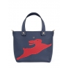'En L'Air le Sac Lièvre' Sac Cabas Cuir Nappa Marine & Or