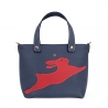 'En L'Air le Sac Lièvre' Sac Cabas Cuir Nappa Marine & Or