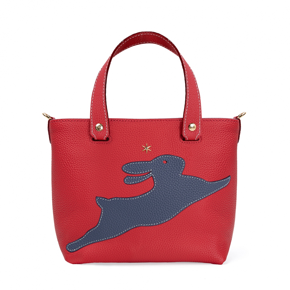 'En L'Air le Sac Lièvre' Sac Cabas Cuir Nappa Écrevisse & Or