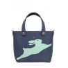 'En L'Air le Sac Lièvre' Nappa Leather Handbag Navy Blue & Gold