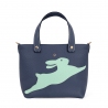'En L'Air le Sac Lièvre' Nappa Leather Handbag Navy Blue & Gold