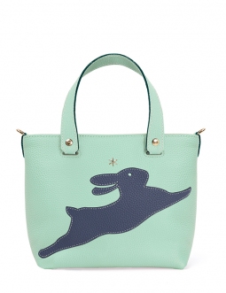 'En L'Air le Sac Lièvre' Sac Cabas Cuir Nappa Opaline & Or