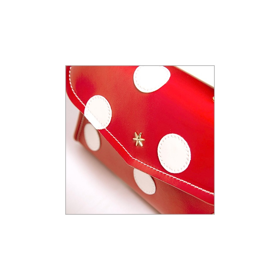 'Chantilly Silk Pois' Leather handbag Bordeaux & Gold