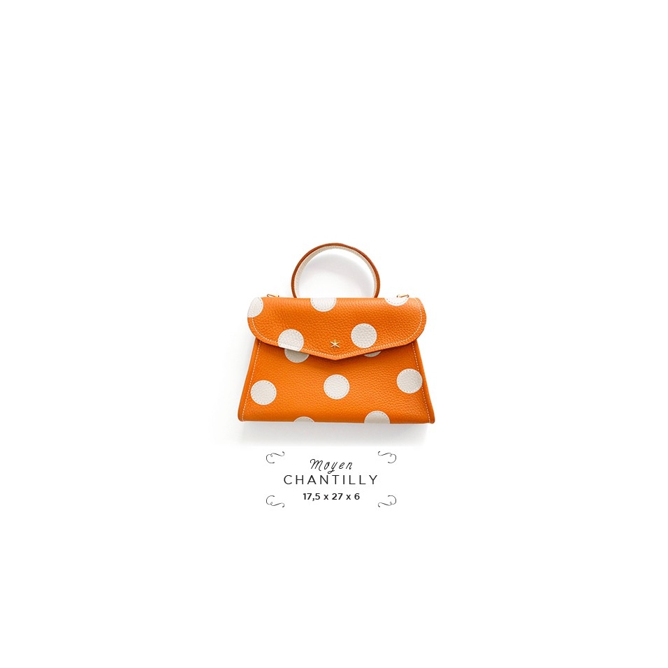 'Chantilly Silk Pois' Leather handbag Black & Gold