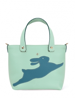 'En L'Air le Sac Lièvre' Sac Cabas Cuir Nappa Opaline & Or
