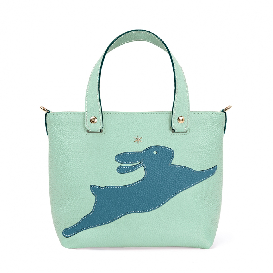 'En L'Air le Sac Lièvre' Nappa Leather Handbag Opaline & Gold