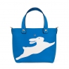'En L'Air le Sac Lièvre' Sac Cabas Cuir Nappa Cyan & Or