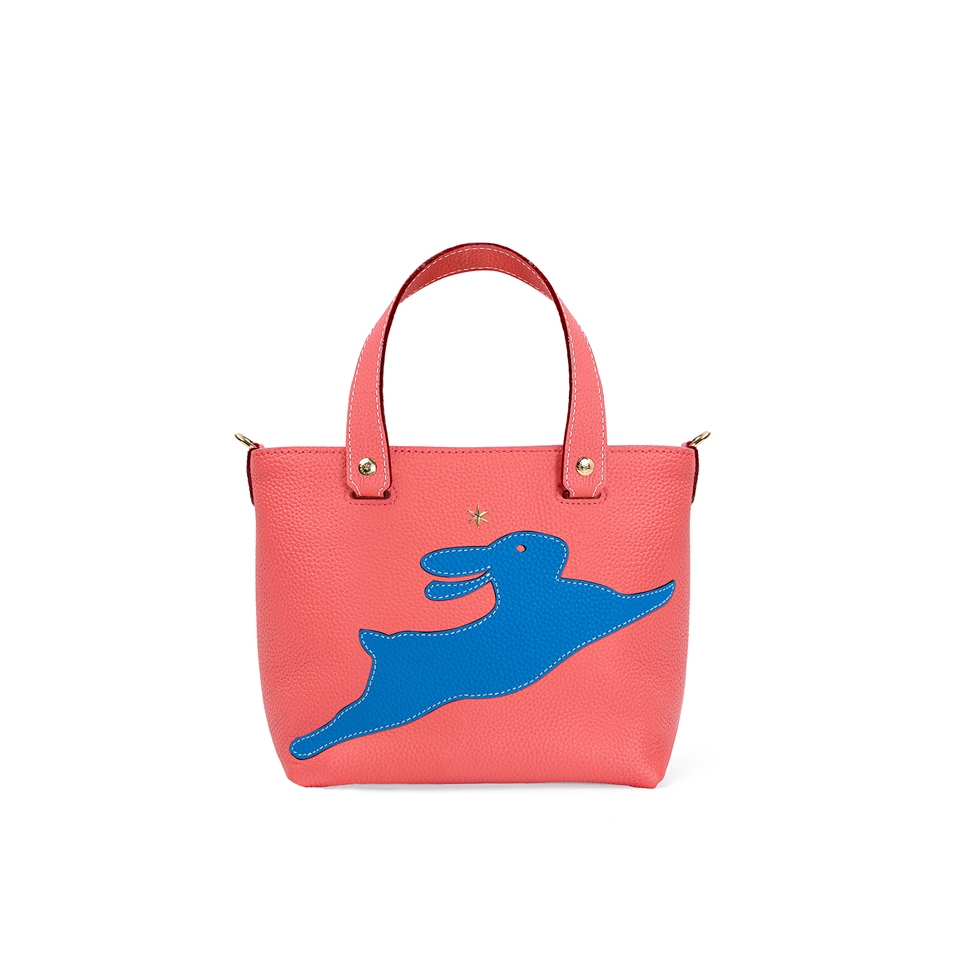 'En L'Air le Sac Lièvre' Nappa Leather Handbag Watermelon & Gold