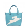 'En L'Air le Sac Lièvre' Nappa Leather Handbag Sky Blue & Gold