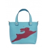 'En L'Air le Sac Lièvre' Sac Cabas Cuir Nappa Azur & Or