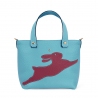 'En L'Air le Sac Lièvre' Sac Cabas Cuir Nappa Azur & Or
