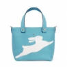 'En L'Air le Sac Lièvre' Sac Cabas Cuir Nappa Azur & Or