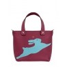 'En L'Air le Sac Lièvre' Sac Cabas Cuir Nappa Bordeaux & Or