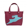 'En L'Air le Sac Lièvre' Nappa Leather Handbag Dark Red & Gold
