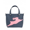 'En L'Air le Sac Lièvre' Nappa Leather Handbag Night Blue & Gold