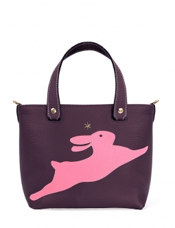 'En L'Air le Sac Lièvre' Sac Cabas Cuir Nappa Cassis & Or