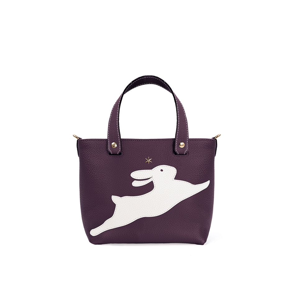 'En L'Air le Sac Lièvre' Sac Cabas Cuir Nappa Cassis & Or