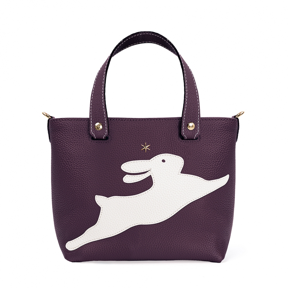 'En L'Air le Sac Lièvre' Sac Cabas Cuir Nappa Cassis & Or