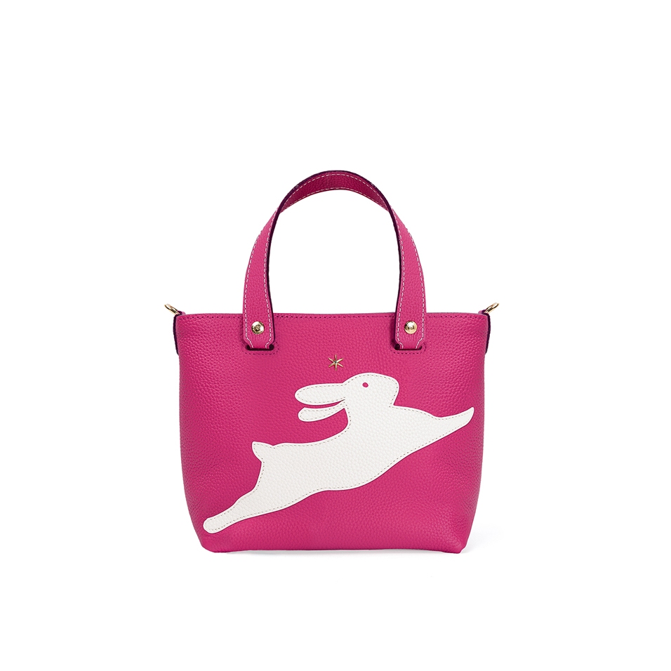 'En L'Air le Sac Lièvre' Nappa Leather Handbag Pink & Gold