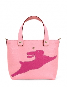 'En L'Air le Sac Lièvre' Sac Cabas Cuir Nappa Rose Poudré & Or