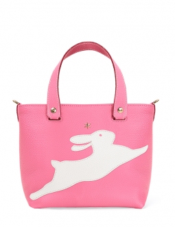 'En L'Air le Sac Lièvre' Sac Cabas Cuir Nappa Rose & Or