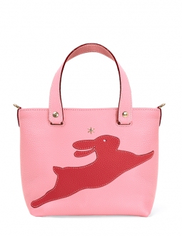 'En L'Air le Sac Lièvre' Nappa Leather Handbag Light Pink & Gold
