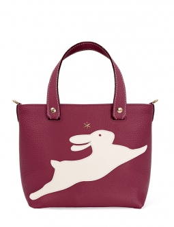 'En L'Air le Sac Lièvre' Nappa Leather Handbag Dark Red & Gold