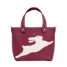 'En L'Air le Sac Lièvre' Nappa Leather Handbag Dark Red & Gold