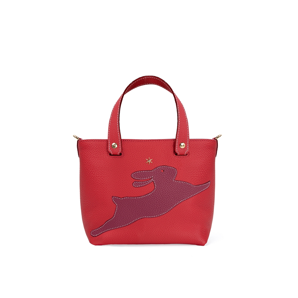 'En L'Air le Sac Lièvre' Sac Cabas Cuir Nappa Écrevisse & Or