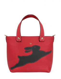 'En L'Air le Sac Lièvre' Nappa Leather Handbag Red & Gold