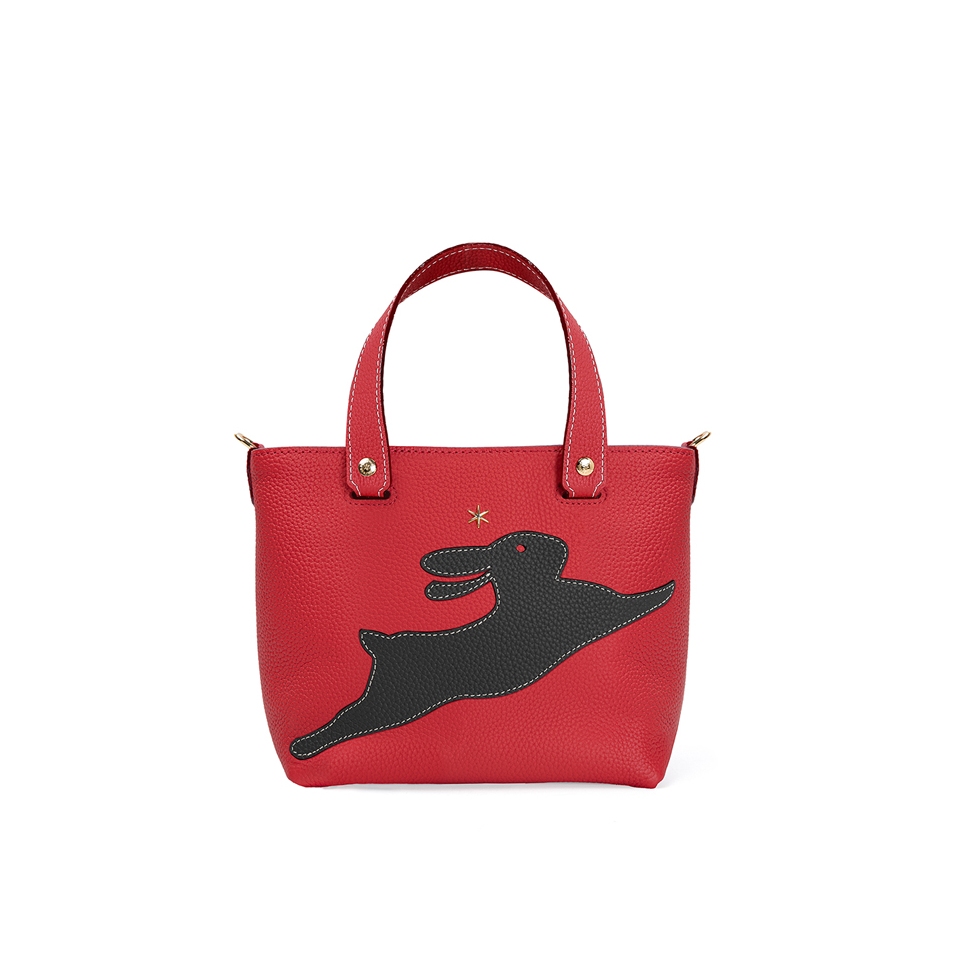 'En L'Air le Sac Lièvre' Sac Cabas Cuir Nappa Écrevisse & Or