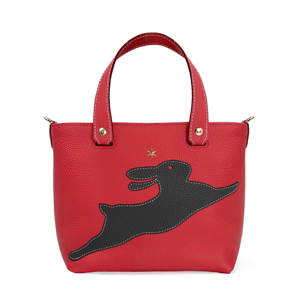 'En L'Air le Sac Lièvre' Sac Cabas Cuir Nappa Écrevisse & Or