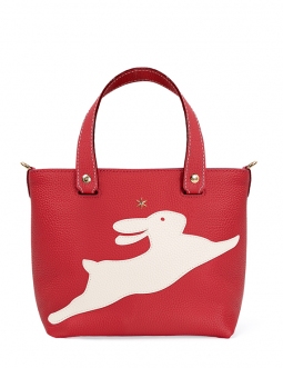 'En L'Air le Sac Lièvre' Nappa Leather Handbag Red & Gold