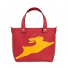 'En L'Air le Sac Lièvre' Nappa Leather Handbag Red & Gold