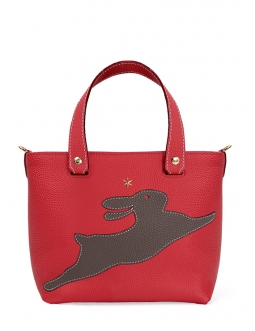 'En L'Air le Sac Lièvre' Nappa Leather Handbag Red & Gold