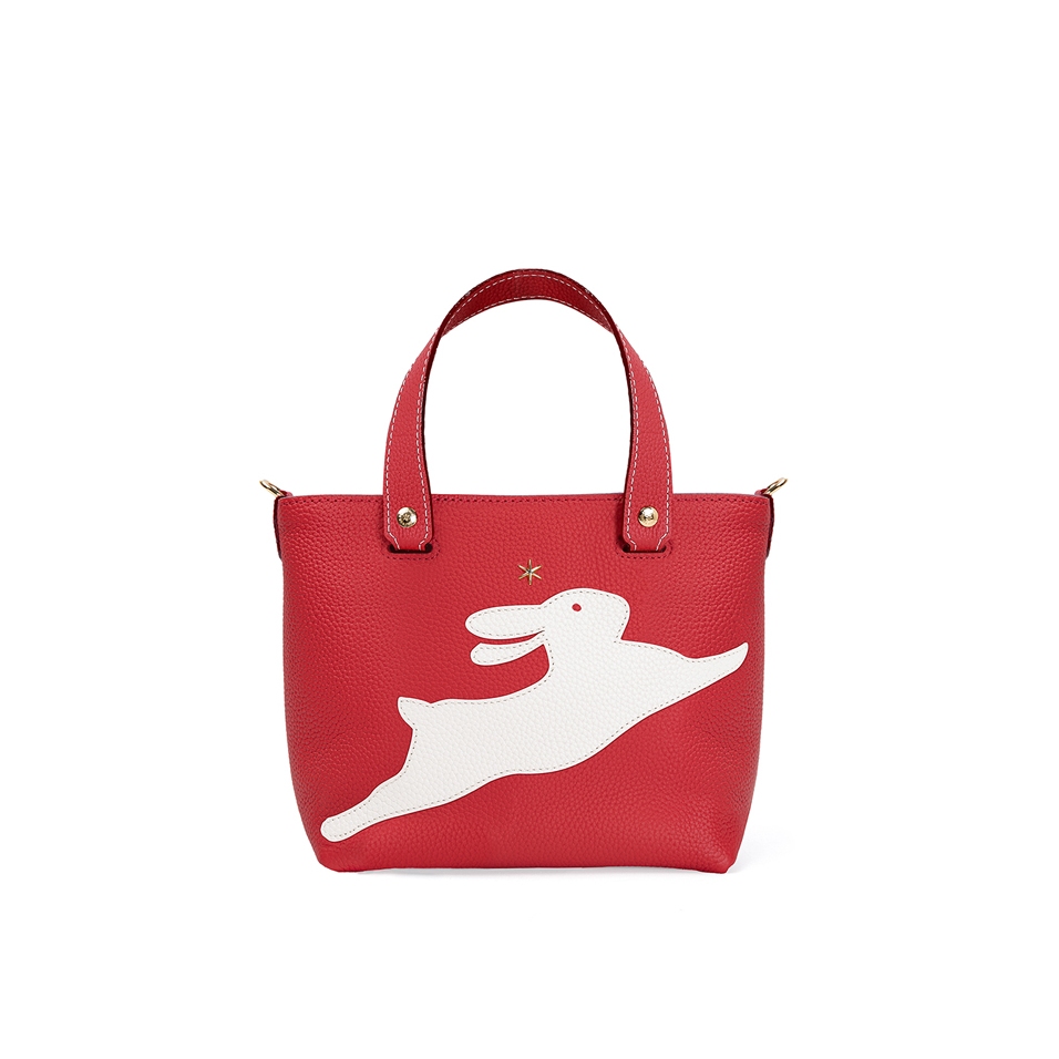 'En L'Air le Sac Lièvre' Sac Cabas Cuir Nappa Écrevisse & Or