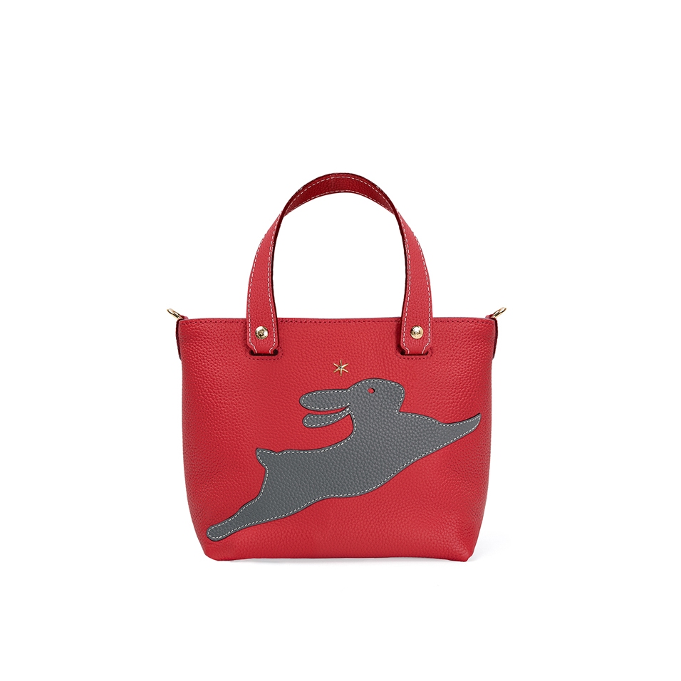 'En L'Air le Sac Lièvre' Sac Cabas Cuir Nappa Écrevisse & Or