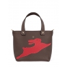 'En L'Air le Sac Lièvre' Nappa Leather Handbag Chocolate & Gold