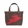 'En L'Air le Sac Lièvre' Sac Cabas Cuir Nappa Chocolat & Or