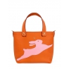 'En L'Air le Sac Lièvre' Sac Cabas Cuir Nappa Orange & Or