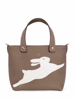 'En L'Air le Sac Lièvre' Sac Cabas Cuir Nappa Volcan & Or