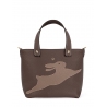 'En L'Air le Sac Lièvre' Nappa Leather Handbag Chocolate & Gold