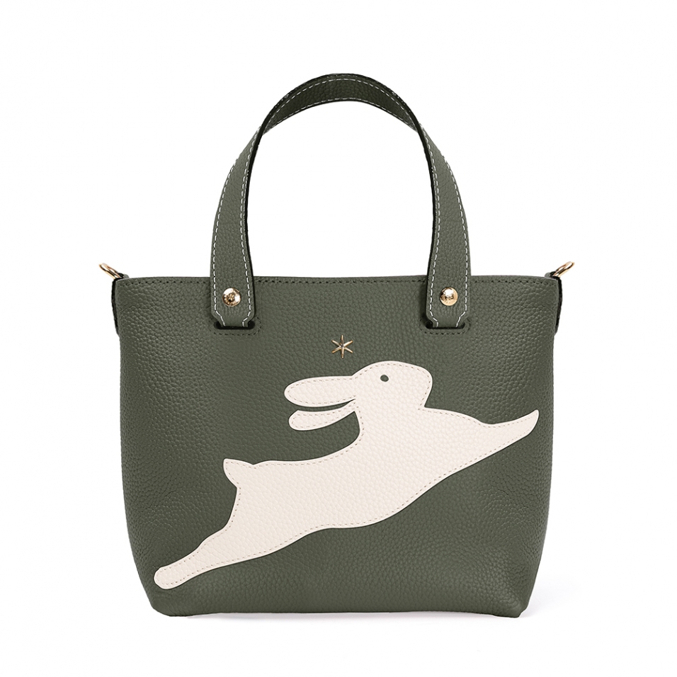 'En L'Air le Sac Lièvre' Nappa Leather Handbag Taiga & Gold