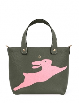 'En L'Air le Sac Lièvre' Sac Cabas Cuir Nappa Taiga & Or