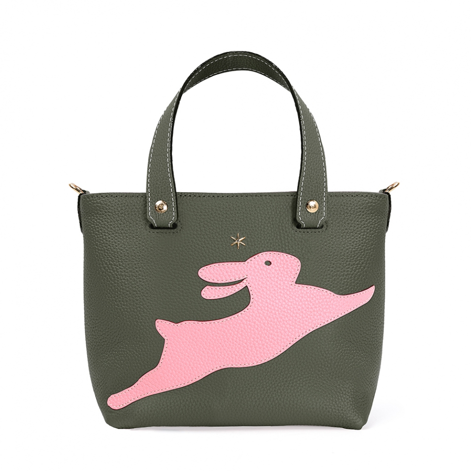 'En L'Air le Sac Lièvre' Sac Cabas Cuir Nappa Taiga & Or