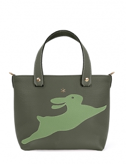 'En L'Air le Sac Lièvre' Sac Cabas Cuir Nappa Taiga & Or